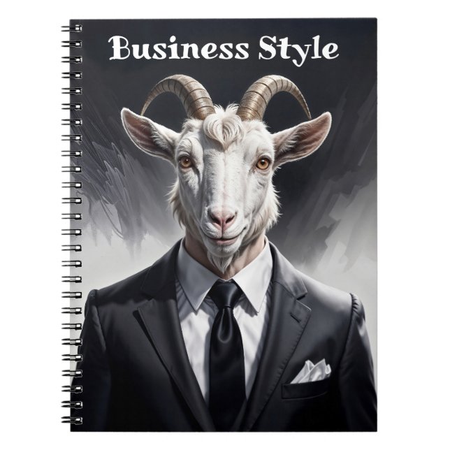 Caderno Espiral Funny animal boss surreal suited goat character (Frente)