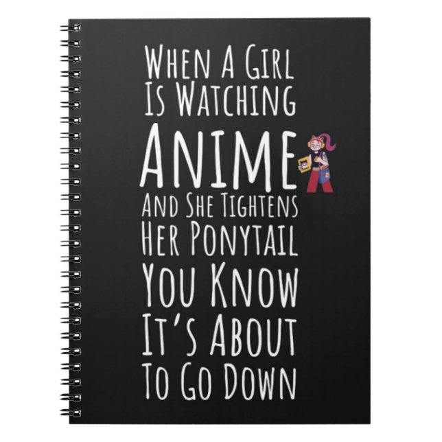 Caderno Espiral Funny Anime Gifts Girls Quote Women Lover Otaku (Frente)