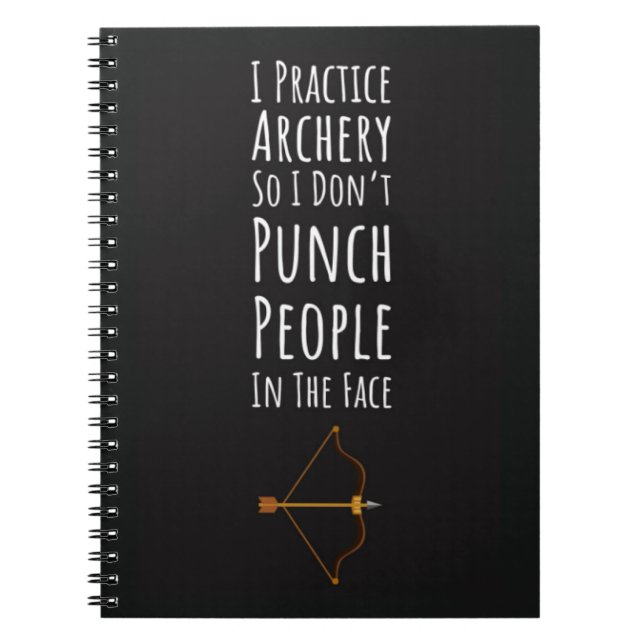 Caderno Espiral Funny Archer Gifts Bow And Arrow Sport Archery  (Frente)