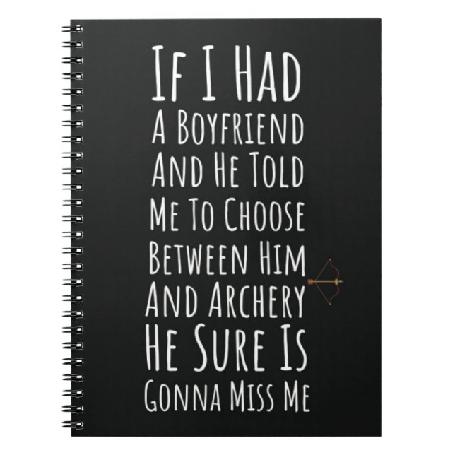 Caderno Espiral Funny Archery Gifts For Her Woman Archer Girls (Frente)