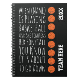 Caderno Espiral Funny Basketball Girls Team Players Gifts For Her