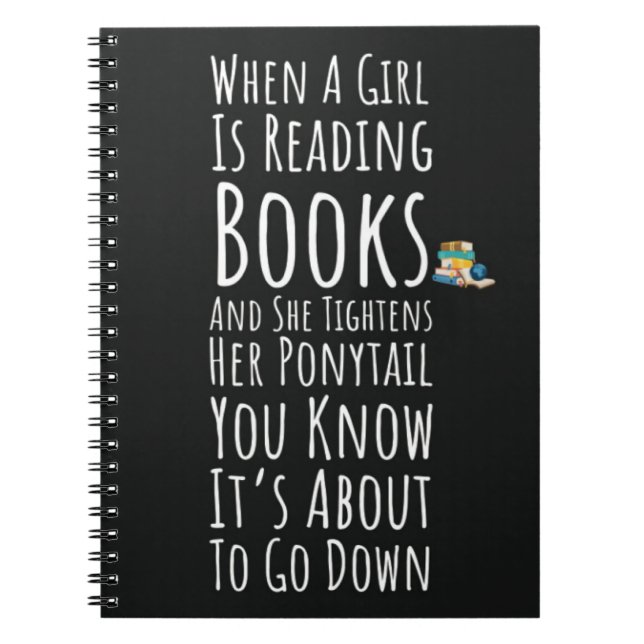 Caderno Espiral Funny Book Reading Gifts For Her Teen Girls Women  (Frente)