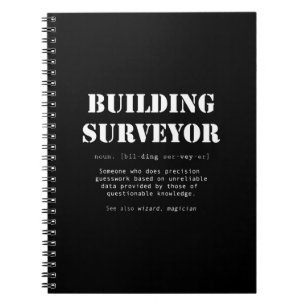 Caderno Espiral Funny Building Surveyor Dictionary Gift