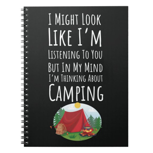 Caderno Espiral Funny Camping Gifts Camper Humor Quote Outdoor (Frente)