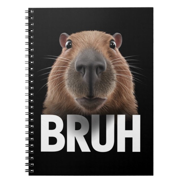 Caderno Espiral Funny Capybara Bruh (Frente)