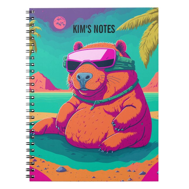 Caderno Espiral Funny Capybara Personalizada (Frente)