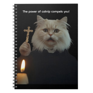 Caderno Espiral Funny Cat Exorcist Notebook - Catnip Compels You