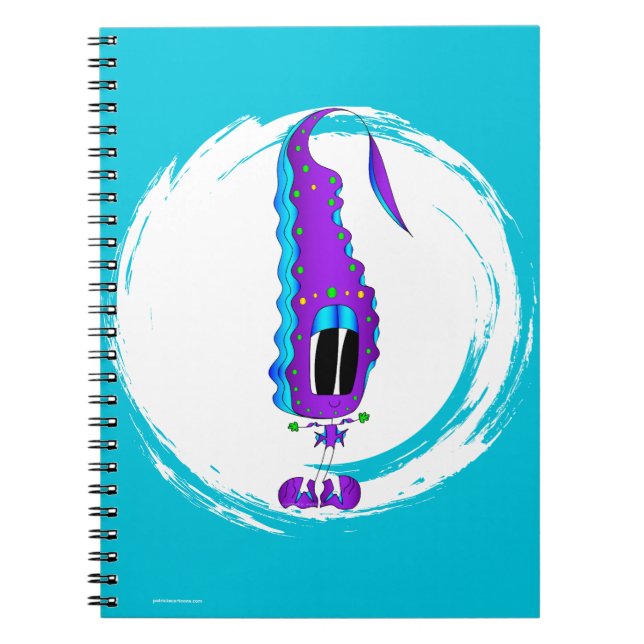 Caderno Espiral Funny, Colorful, Quirky, Cartoon Character (Frente)