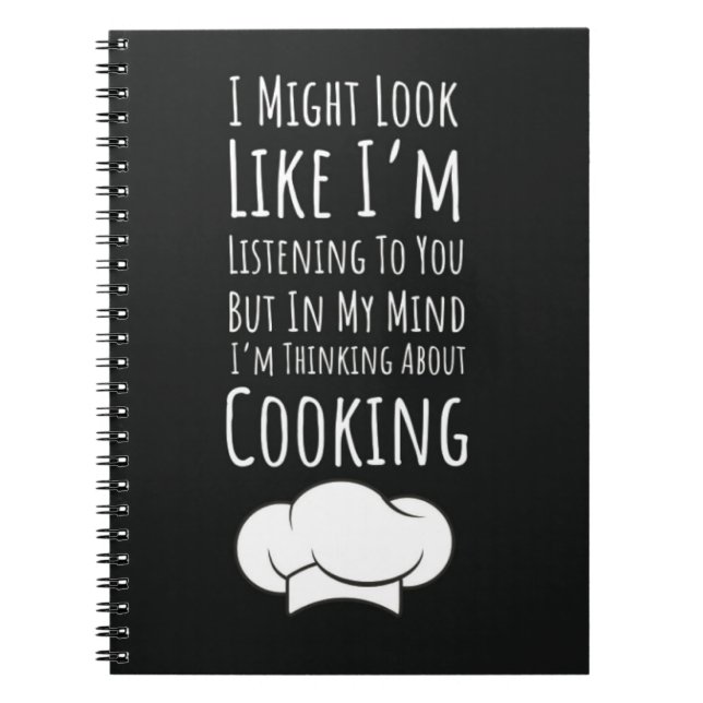 Caderno Espiral Funny Cooking Gifts Humor Humorous Typography (Frente)