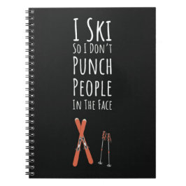 Caderno Espiral Funny Cool Gifts For Ski Lovers Skiers Skiing