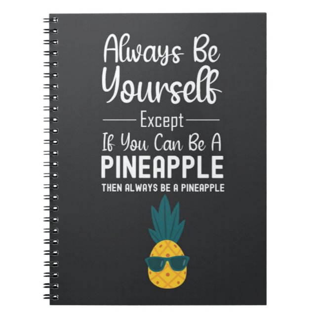 Caderno Espiral Funny Cute Pineapple Gifts Fruit Humor Humorous (Frente)