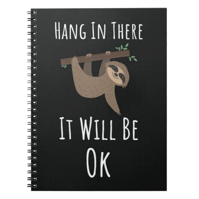 Caderno Espiral Funny Cute Sloth Gifts Animals Relax Slow Life (Frente)
