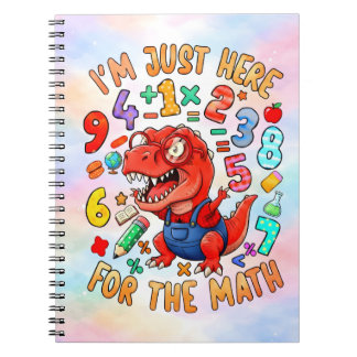 Caderno Espiral Funny Dinosaur Math Notebook for Kids