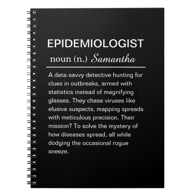 Caderno Espiral Funny Epidemiologist Definition Personalized (Frente)