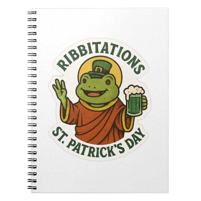Caderno Espiral Funny Frog St.Patrick's Day (Frente)