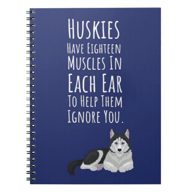 Caderno Espiral Funny Gifts For Husky Lovers Dogs Siberian Pet  (Frente)