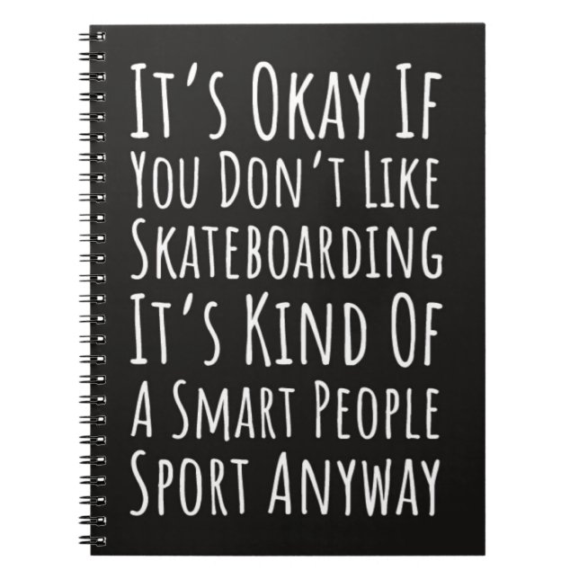 Caderno Espiral Funny Gifts For Skateboarders Skater Skateboarding (Frente)