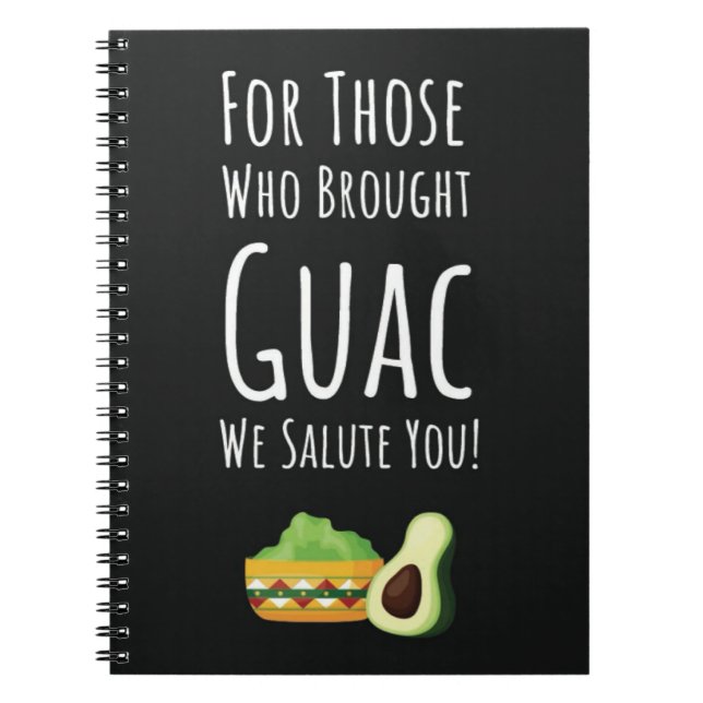 Caderno Espiral Funny Guac Gift Vegetarian Vegan Avocado Guacamole (Frente)