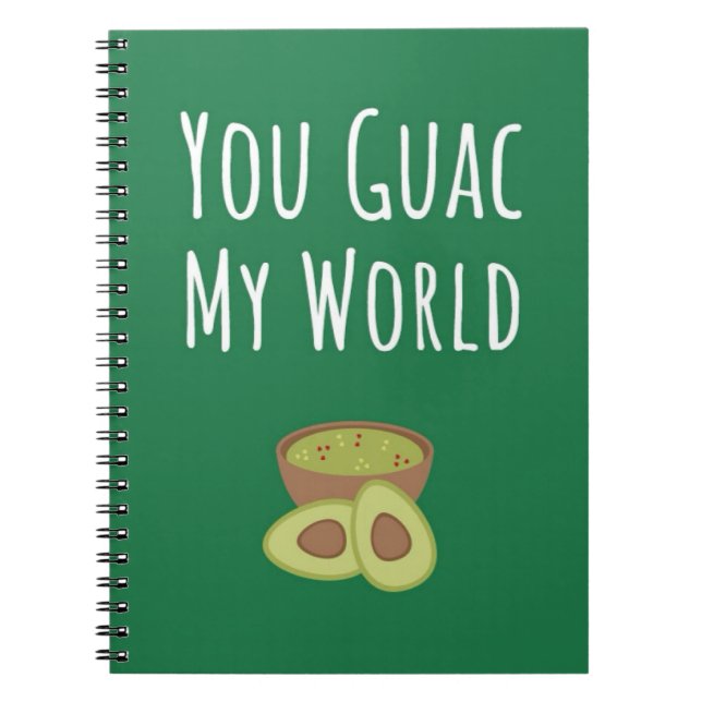 Caderno Espiral Funny Guacamole Gifts Green Avocado Cute Fruit Pun (Frente)