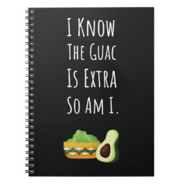 Caderno Espiral Funny Guacamole Gifts Mexican Food Avocado Lovers