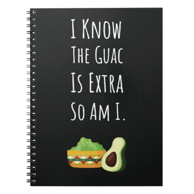 Caderno Espiral Funny Guacamole Gifts Mexican Food Avocado Lovers  (Frente)
