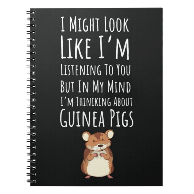 Caderno Espiral Funny Guinea Pigs Gifts Animal Pet Hamster Humor (Frente)