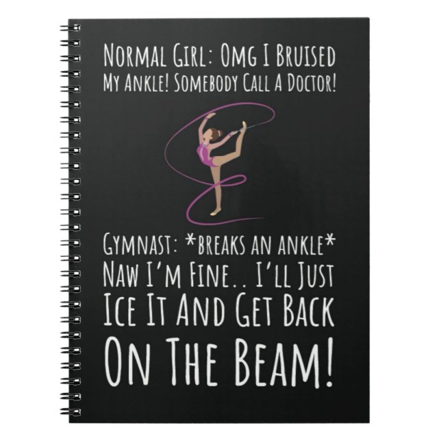 Caderno Espiral Funny Gymnastics Girls Gifts For Her Sport Athlete (Frente)