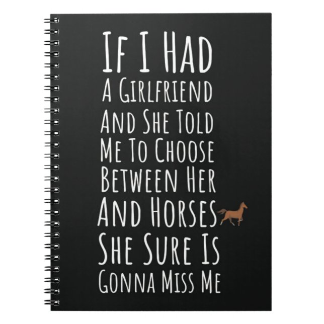 Caderno Espiral Funny Horse Gifts For Men Dad Equestrian For Him (Frente)