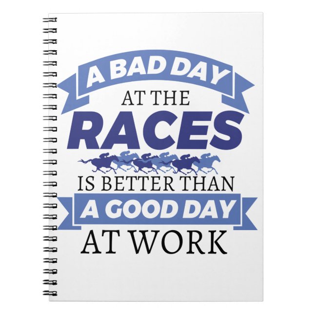Caderno Espiral Funny Horse Racing A Bad Day at the Races (Frente)