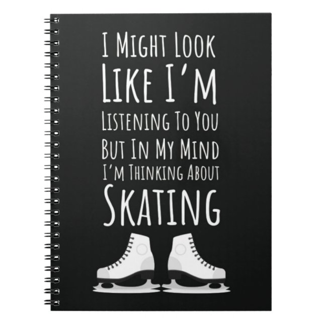 Caderno Espiral Funny Ice Skating Themed Gifts Winter Sport Skater (Frente)