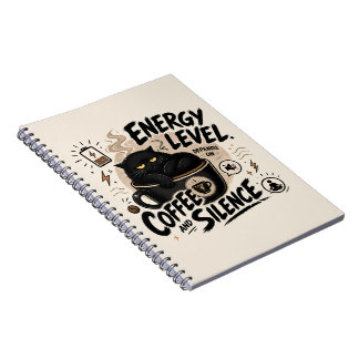 Caderno Espiral Funny Introvert Black Cat Notebook