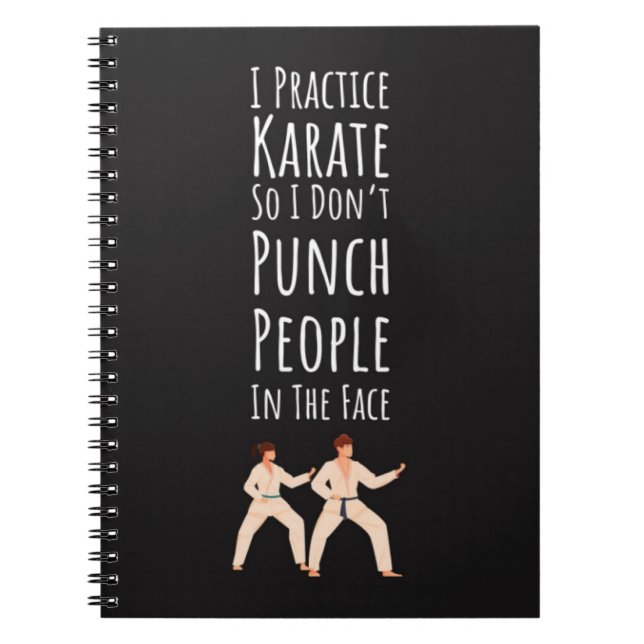 Caderno Espiral Funny Karate Gifts Martial Arts Fighter Humor  (Frente)