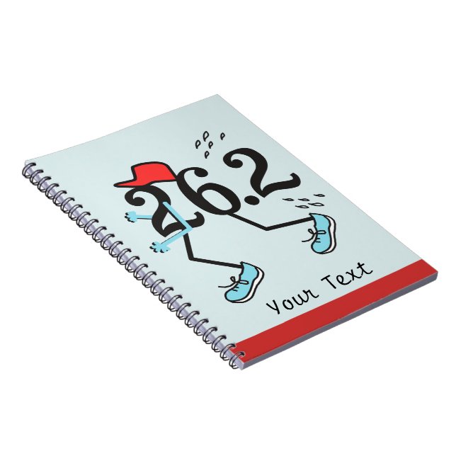 Caderno Espiral Funny Marathon Runner 26.2 - Presentes para Corred (Lado Direito)