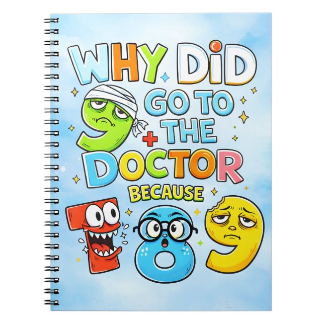 Caderno Espiral Funny Math Joke Numbers Notebook for Kids (Frente)