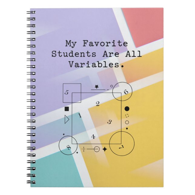 Caderno Espiral Funny Math Teacher Humor | Variable Students (Frente)