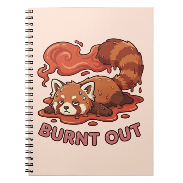 Caderno Espiral Funny Melting Red Panda Burnt Out Sticker | Cute  (Frente)