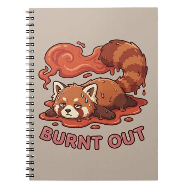 Caderno Espiral Funny Melting Red Panda Burnt Out Sticker | Cute  (Frente)