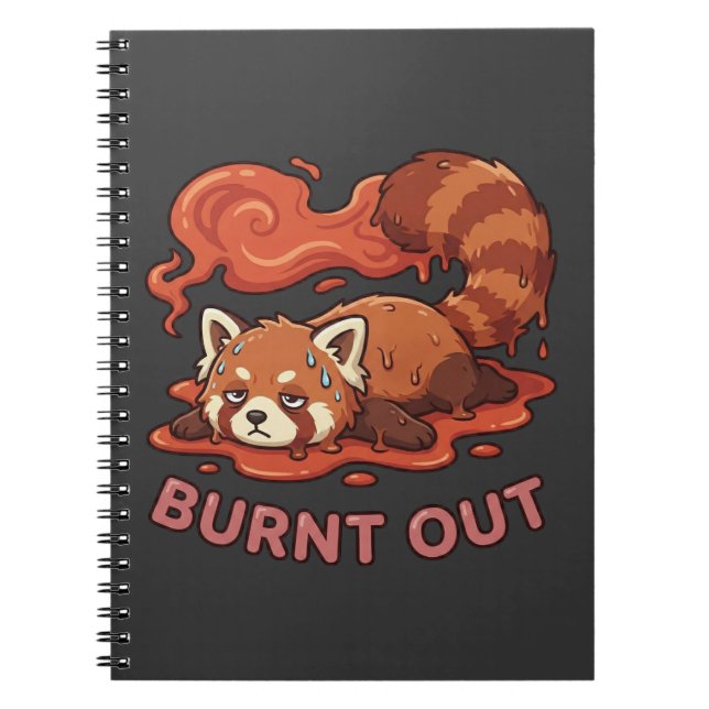 Caderno Espiral Funny Melting Red Panda Burnt Out Sticker | Cute  (Frente)