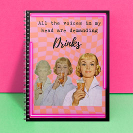 Caderno Espiral Funny Notebook Journal Best Friend Gift "Drinks"