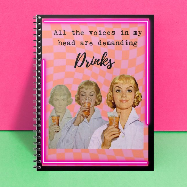 Caderno Espiral Funny Notebook Journal Best Friend Gift "Drinks" (Criador carregado)