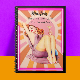 Caderno Espiral Funny Notebook Journal Best Friend Gift "Martinis"