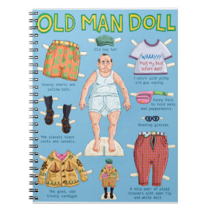 Caderno Espiral FUNNY Old MAN Paper Doll.