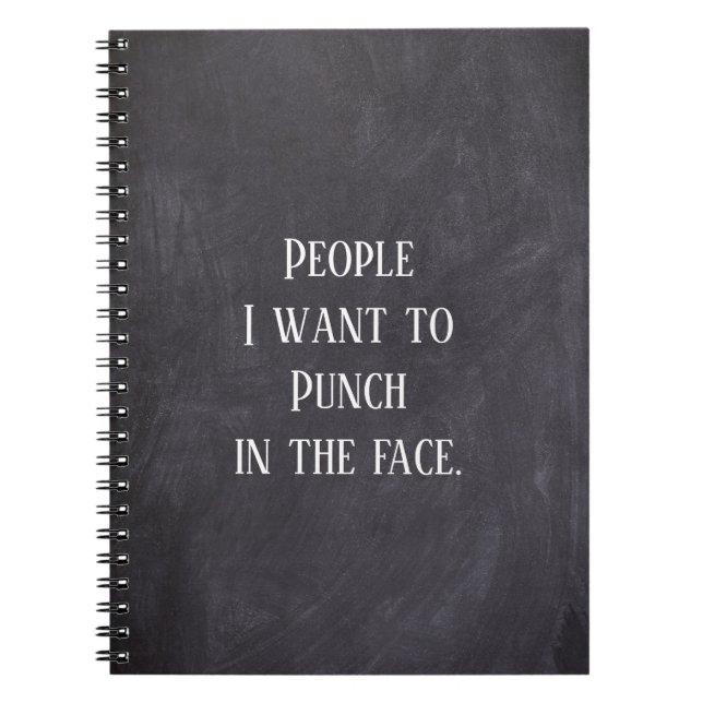Caderno Espiral Funny People I want To Punch Notebook (Frente)