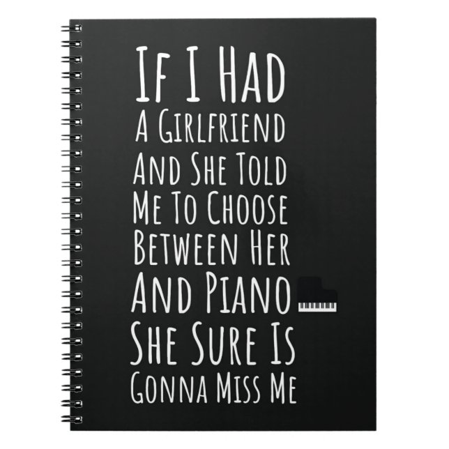 Caderno Espiral Funny Pianist Gifts For Men Piano Player Teen Boys (Frente)