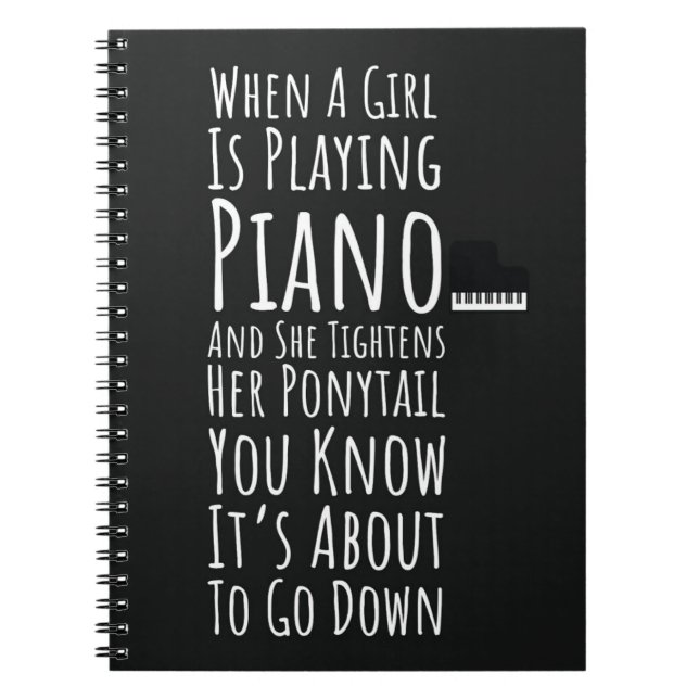 Caderno Espiral Funny Piano Gifts For Her Pianist Player Girls (Frente)