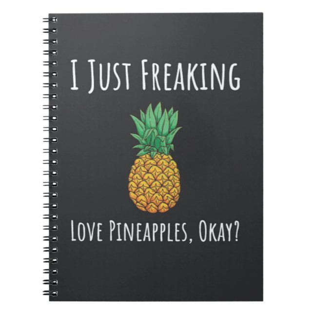 Caderno Espiral Funny Pineapple Gifts Fruit Cute Humor Vegan (Frente)