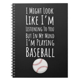 Caderno Espiral Funny Presents For Baseball Players Team Fan Lover