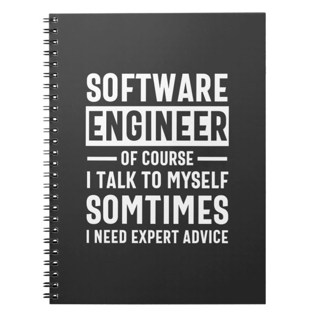 Caderno Espiral Funny Programming Software Engineer Gift (Frente)