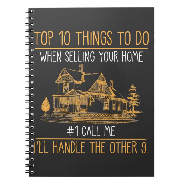 Caderno Espiral Funny Realtors House Seller Imóveis Agent (Frente)