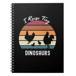 Caderno Espiral Funny Retro Chicken Gifts I Raise Tiny Dinosaurs